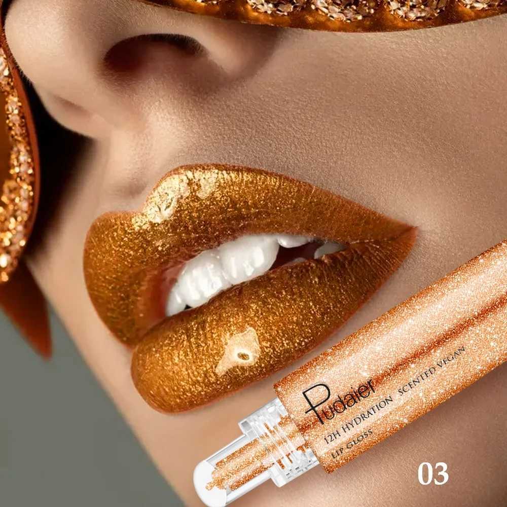 Pudaier Mirror Liquid Lacquer Lip Gloss Pearlescent Lip Glaze Moisturizing Lip Plumping Makeup G250728