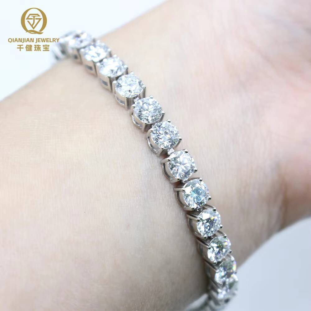 10K 14K 18K Real Solid Gold 2mm 3mm 4mm 5mm Lab Grown Diamond Tennis Chain Iced Out IGI Diamonds Gold Bracelet