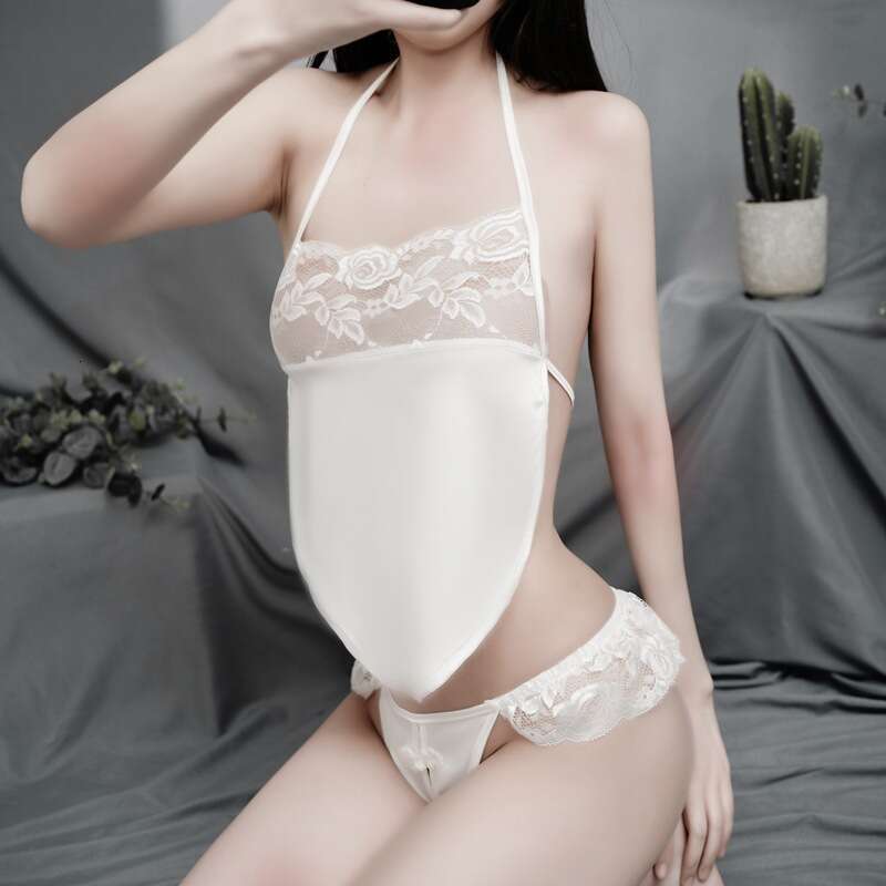 Lingerie Bellyband Open Crotch Triangle Panties Tight Red Women Simple Sexy Lace Underwear