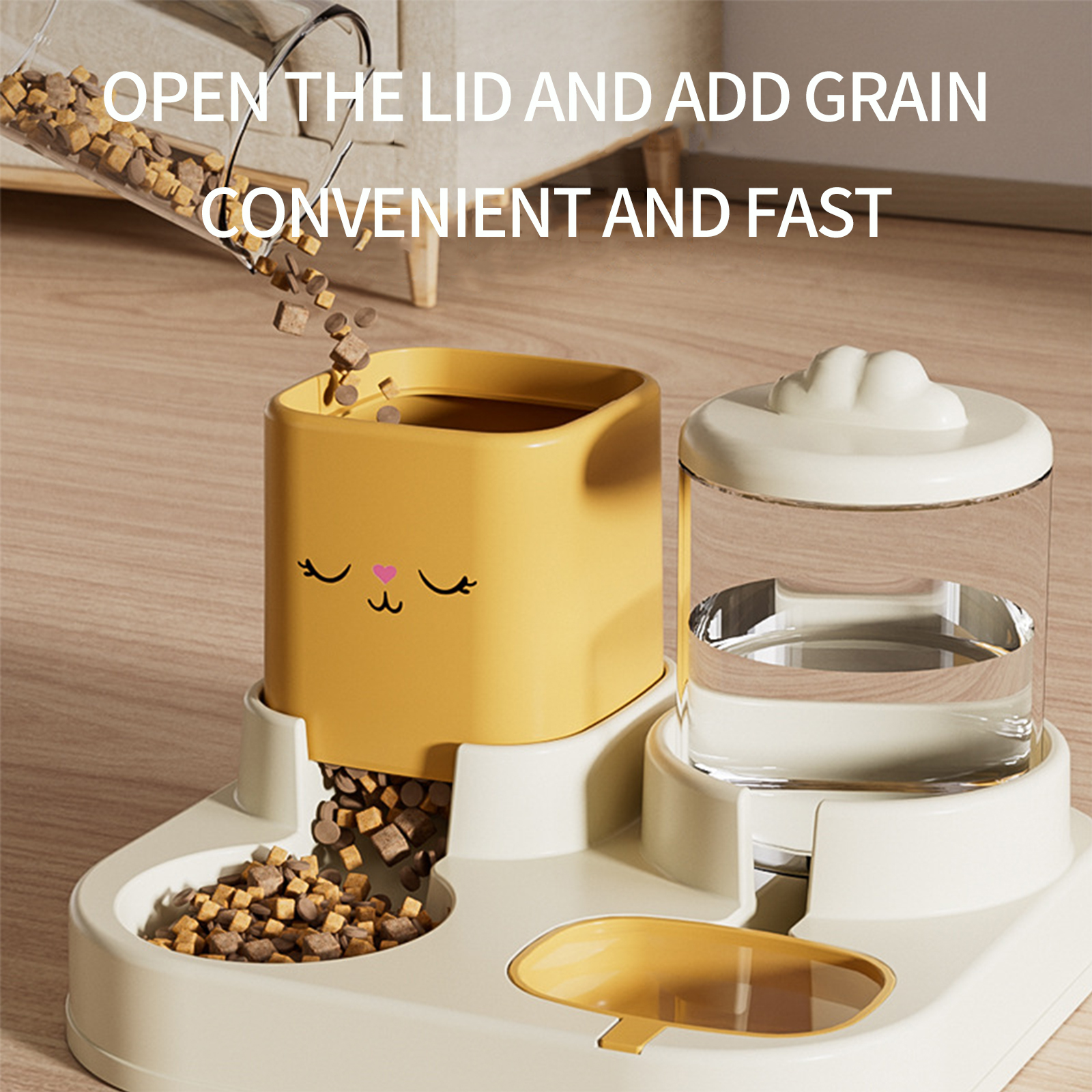 Pet feeder cat bowl water dispenser 2-in-1 automatic feeder dog bowl dog bowl pet supplies wholesale