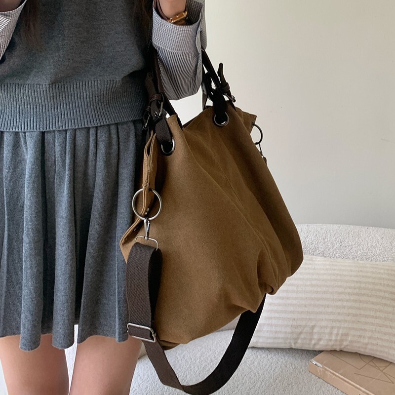 Designer Bag 2025 New Japanese Style Tote Bag For Women Large Capacity Canvas Bag Luxury Bag Retro Commuter Handbag Single Shoulder Crossbody Bag Tote