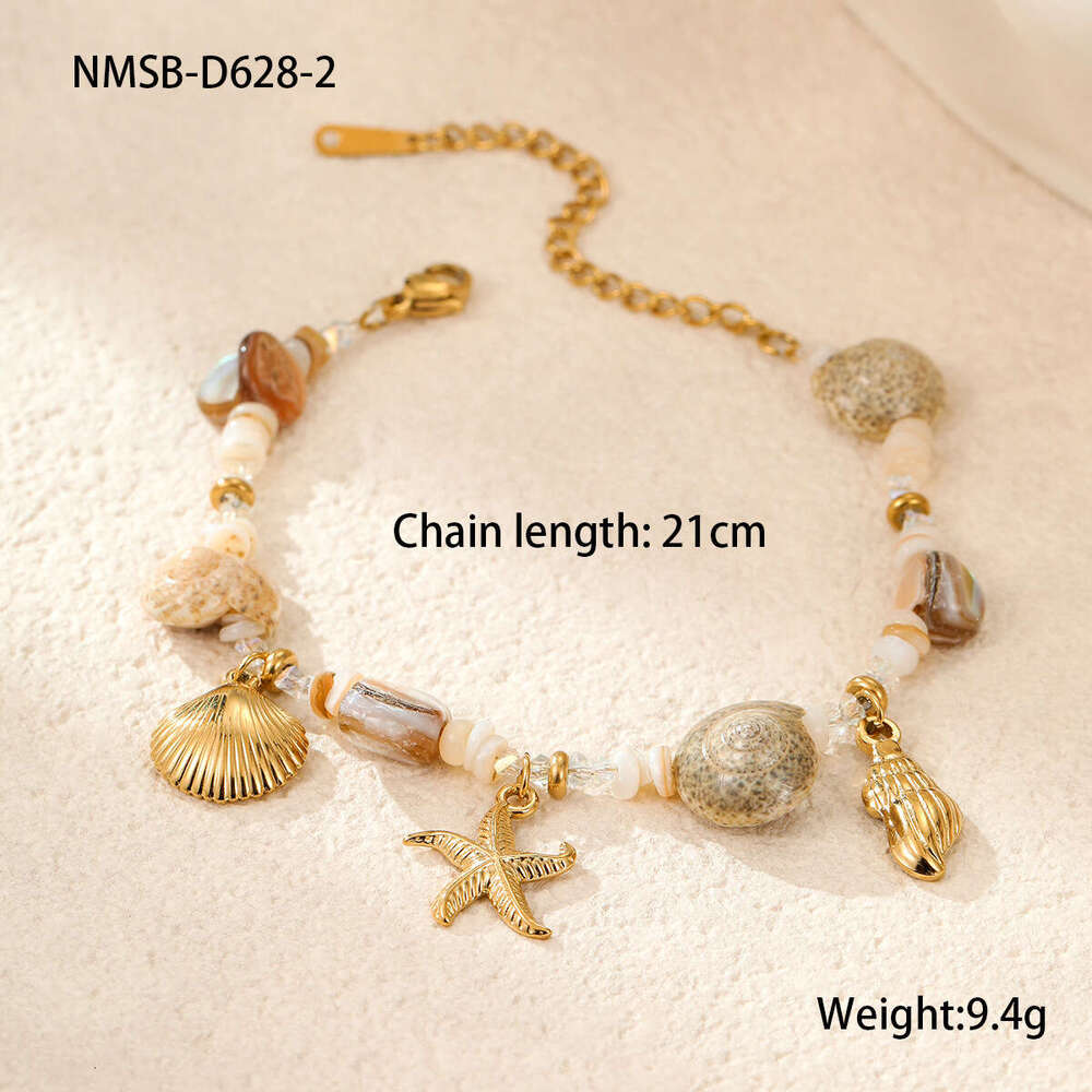 Nimai Vacation Ocean Style Summer Beach Bohemian Design Stainless Steel Necklace and Bracelet Set for Women