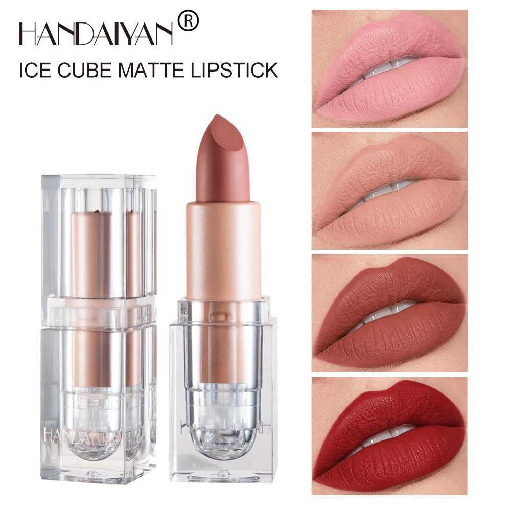 HANDAYAN 12 Color Transparent Tube Rotatable Matte Lipstick - Nude and Mocha Colors G250729