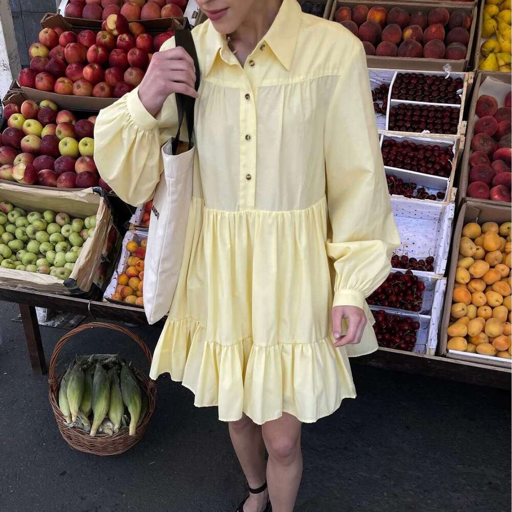 Spring New Style Shirt White Dress Women's OL Simple Cotton Top B5