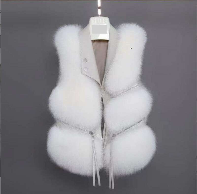 Women's Clothing Coat Haining Manufacturer New Zipper Splicing Short Fur Vest Young Style