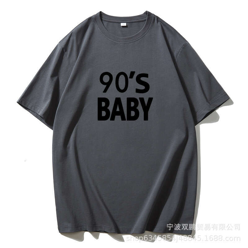 New American Style Letter Pure Cotton T-Shirt For Women Simple Basic Short Sleeve Top Versatile Loose Pullover B5