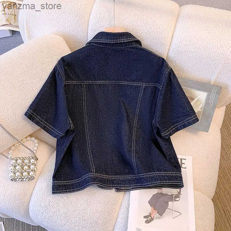 Womens Denim Jackets Strtwear Short Slve Summer Jean Jacket Outwear Ropa Mujer Fashion Retro Vintage Coat Cropped Tops L250730