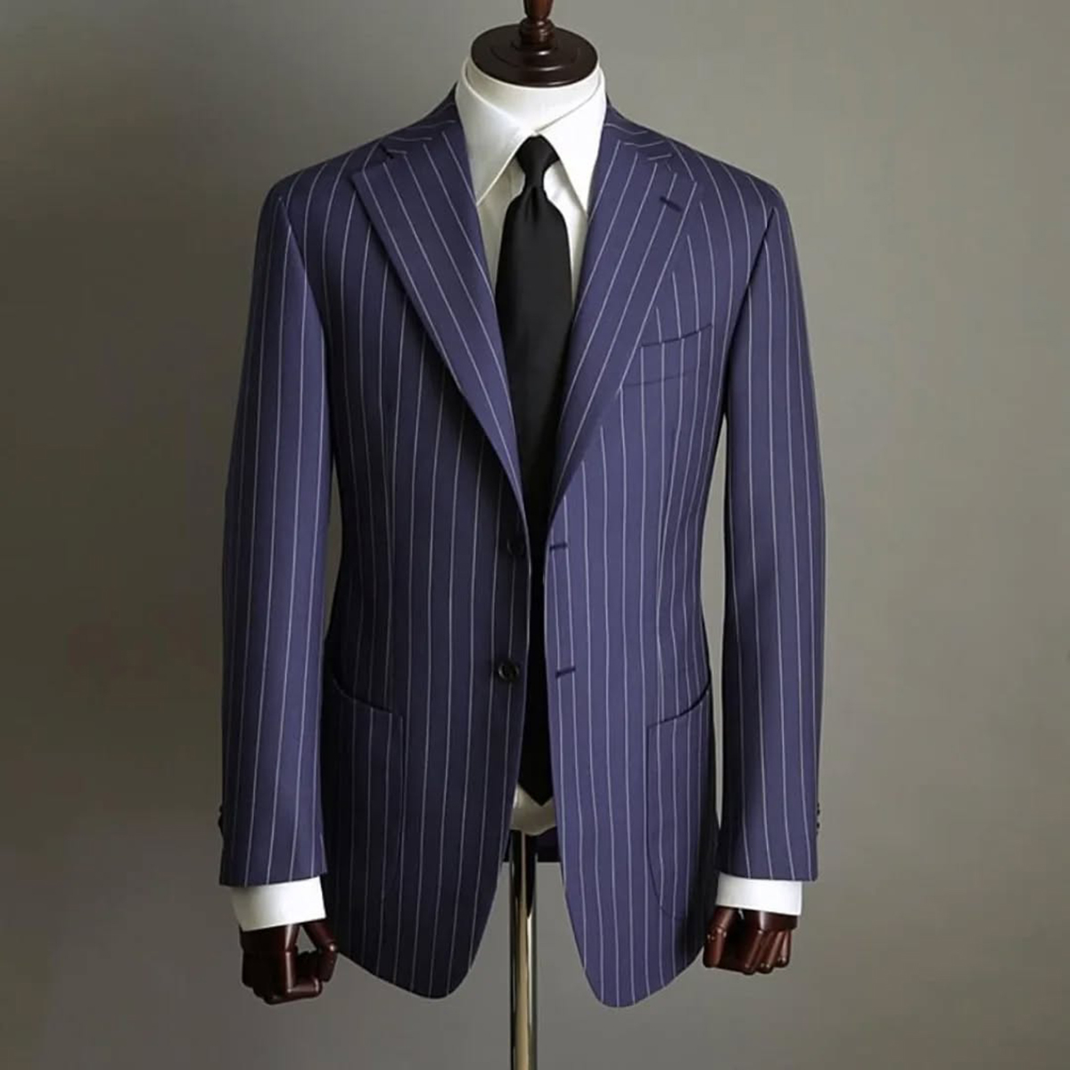 Pinstripe Men Suits Blazer 2Pcs Wedding Coats Woolen Tuxedo Overcoat Tailored Custom Wedding Party Singer Groom Costume Homme