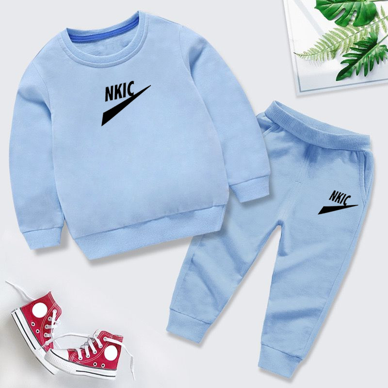 Spring Autumn Boys Girls Casual Fashion letter Printed Pullover Long Sleeve Hoodie Tops Pants Brand Tracksuit 2-13 Years Children's Clothes
