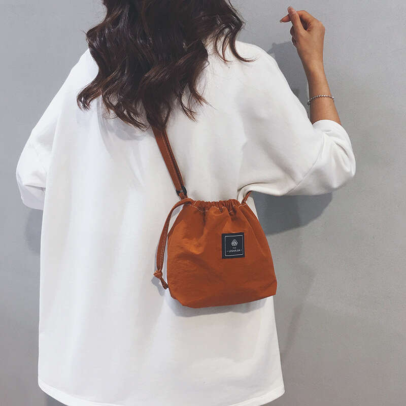 Casual Cute Waterproof Nylon Crossbody Shoulder Canvas for Women with Design Sense, Solid Color Simple Small Tote, Phone Bag