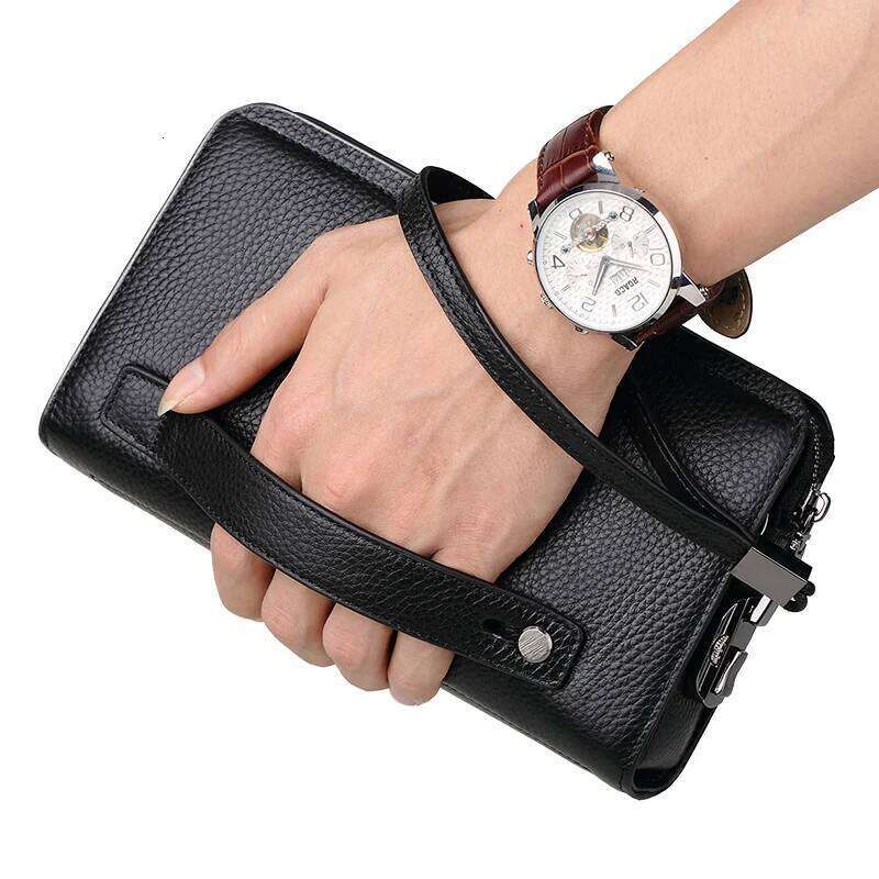 Luxury Designer Men's Leather Multifunctional Personalized Fashion Large Capacity Hand Wallet