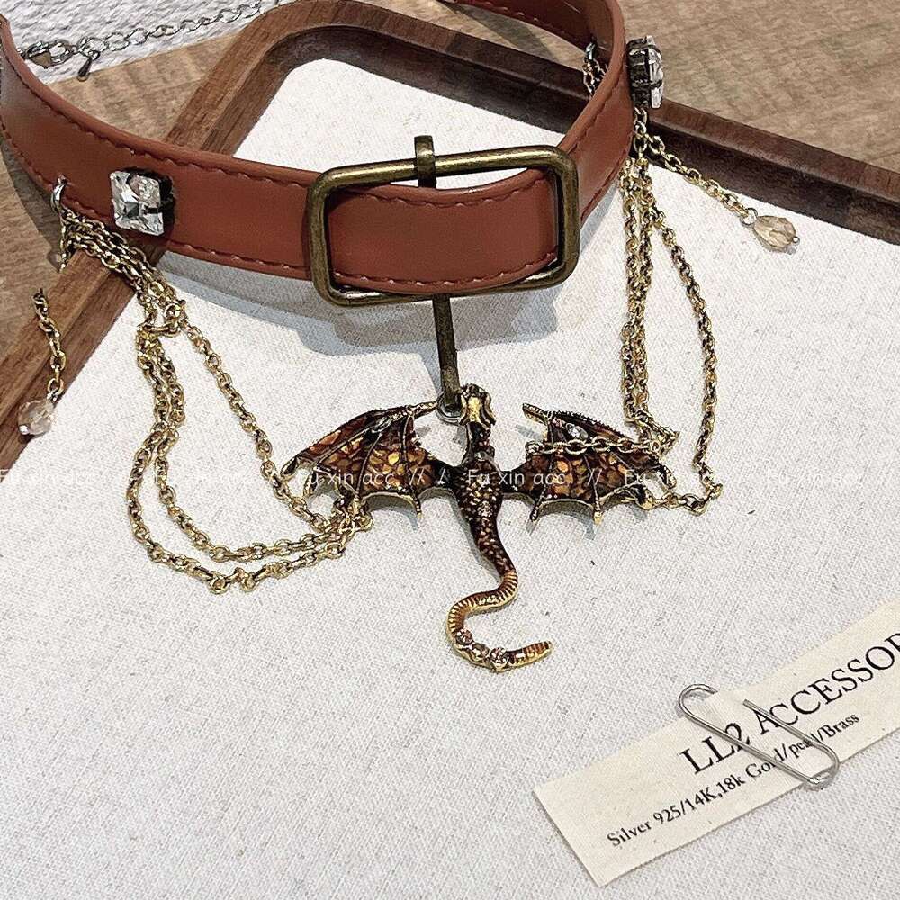 Feng Gong Heavy Industry Flying Dragon Tassel Necklace for Women 2024 New High-end Collarbone Chain Choker 074