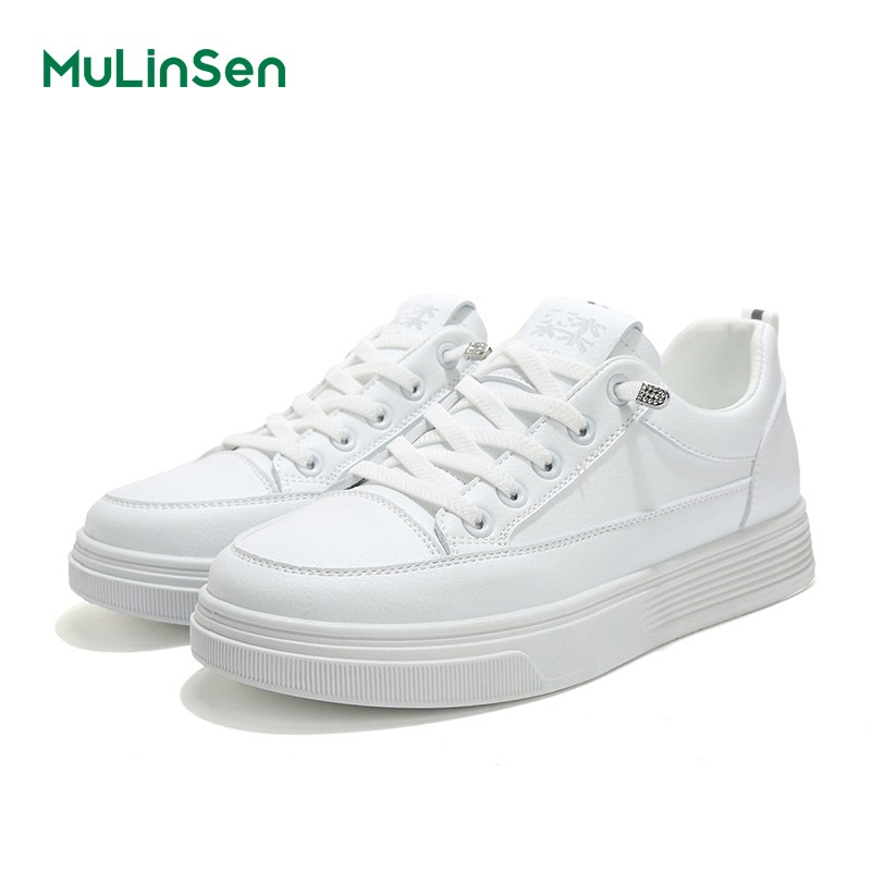 Mulinsen women's shoes spring and summer super hot white shoes 2025 new casual sneakers women's soft bottom breathable student sports shoes