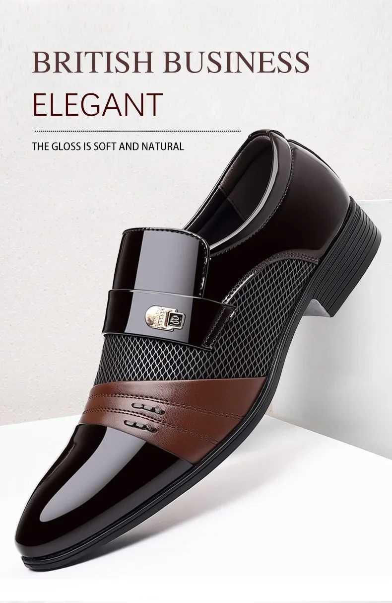 Mens Oxfords Footwear Elegant Leather Shoes For Men Loafers Wine Red Classic Business Dress Formal Slip On Dress Y250730