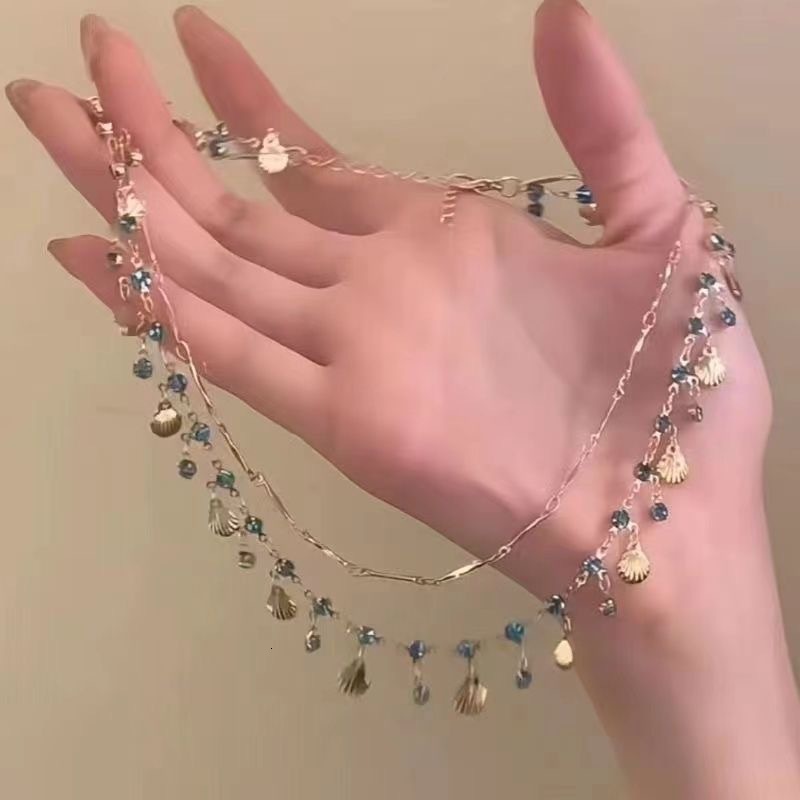 Zircon Round Designer Necklace Beach Lady Pendant Multi-layer Necklace Simple Super Fairy Fashion Versatile Collarbone Chain Light Luxury High-end Nec