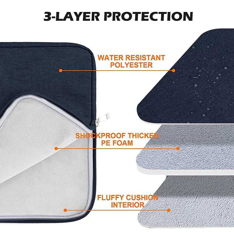 11 12 13 14 15 15.6 Inch Waterproof Laptop Bag Sleeve Case for MacBook Air Pro M1 Notebook Computer Cover Lady Man Handbag y250730