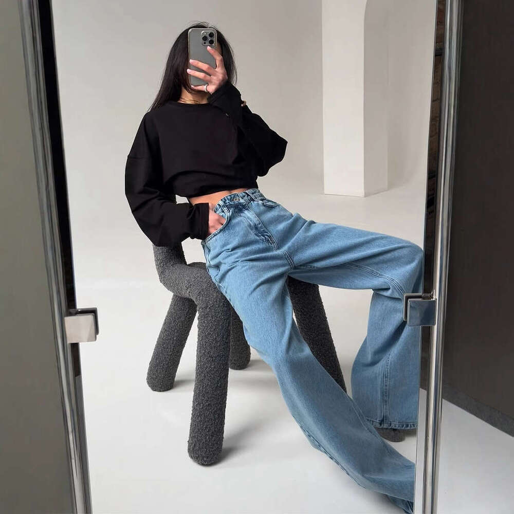 Spring New Solid Color Long Sleeve T-Shirt For Women Loose Fit Pure Cotton Round Neck Basic Top B5