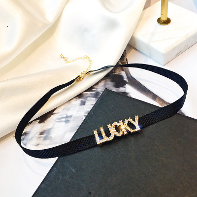 Beach Lady Pendant Black Letter Necklace For Women Collarbone Chain Trendy Cool Choker Designer Necklace Short Neck Chain Vintage Layered Necklace
