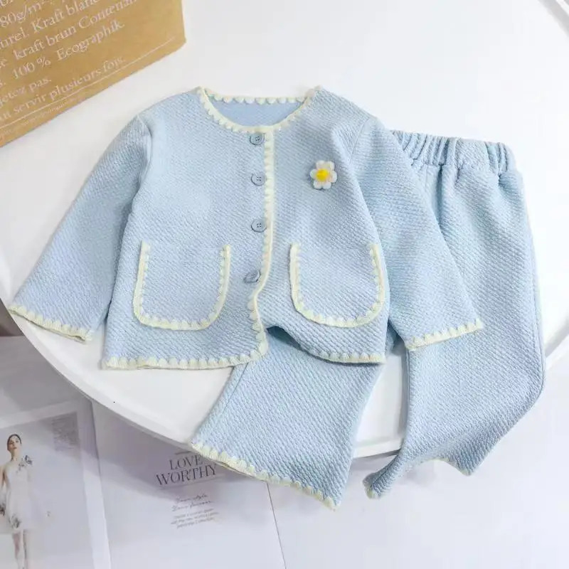 Kids Girls Spring Suit Set Little Fragrant Coat For Childrens Korean Version Girls Spring And Autumn Fashionable Two Piece Set 250729