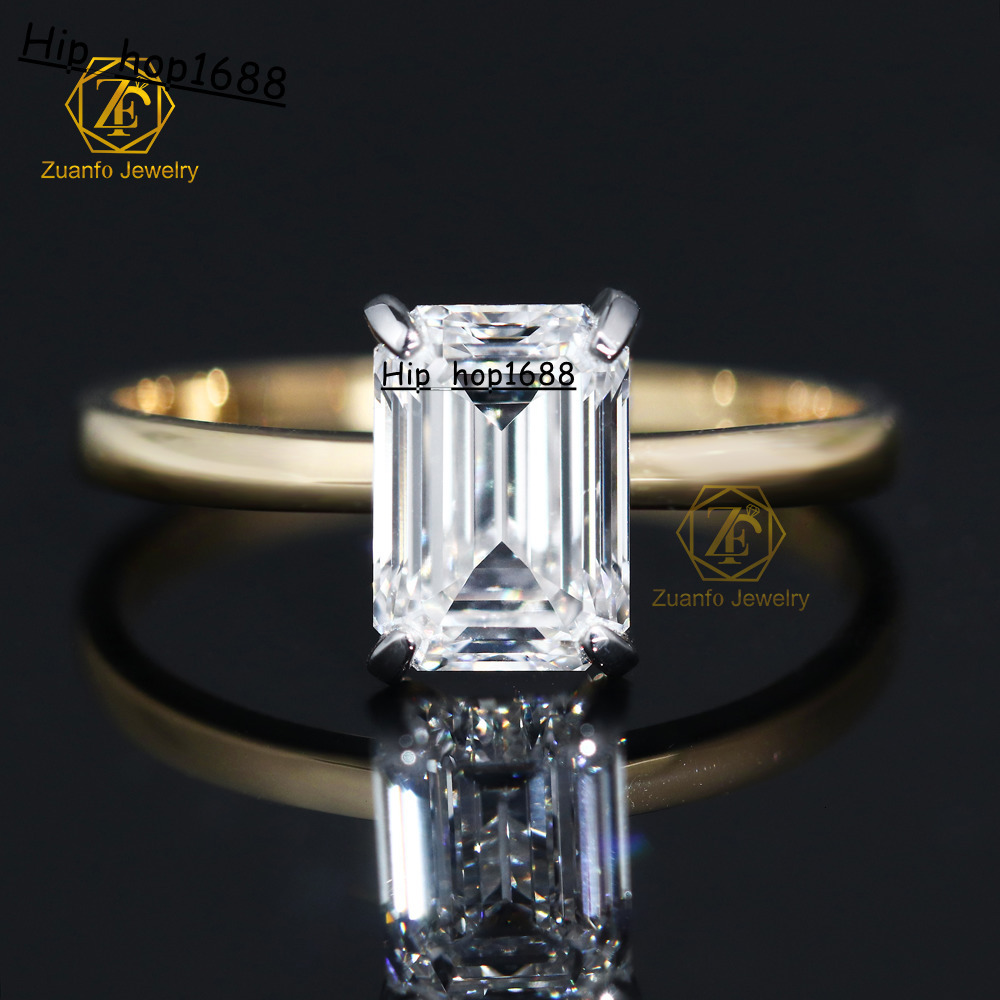 2025 NEW IGI Solid 14K 18K Gold 2CT D VS1 Emerald Cut Lab Diamond Rings Wedding Diamond Engagement Ring for Her