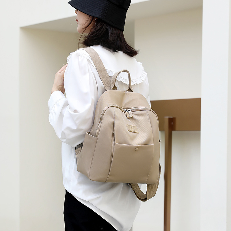 Women's Multi-Layer Portable Backpack Korean Style Trendy Water-Repellent Nylon Travel Large Capacity Bag ddmymoon