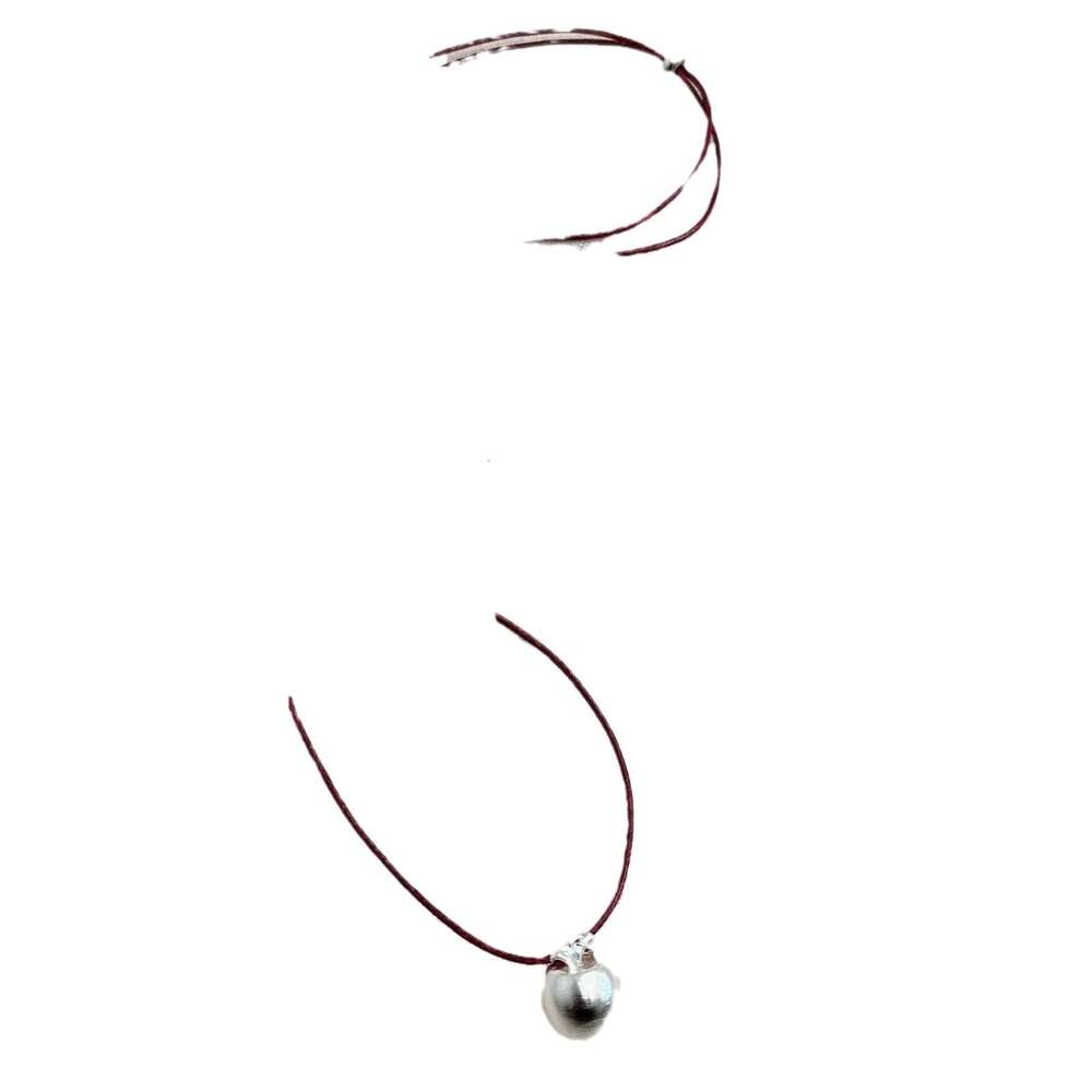 Korean Blogger Style Simple Apple Necklace for Women, Niche Design, Elegant Texture, Fashionable Ball Pendant Sweater Chain e1b