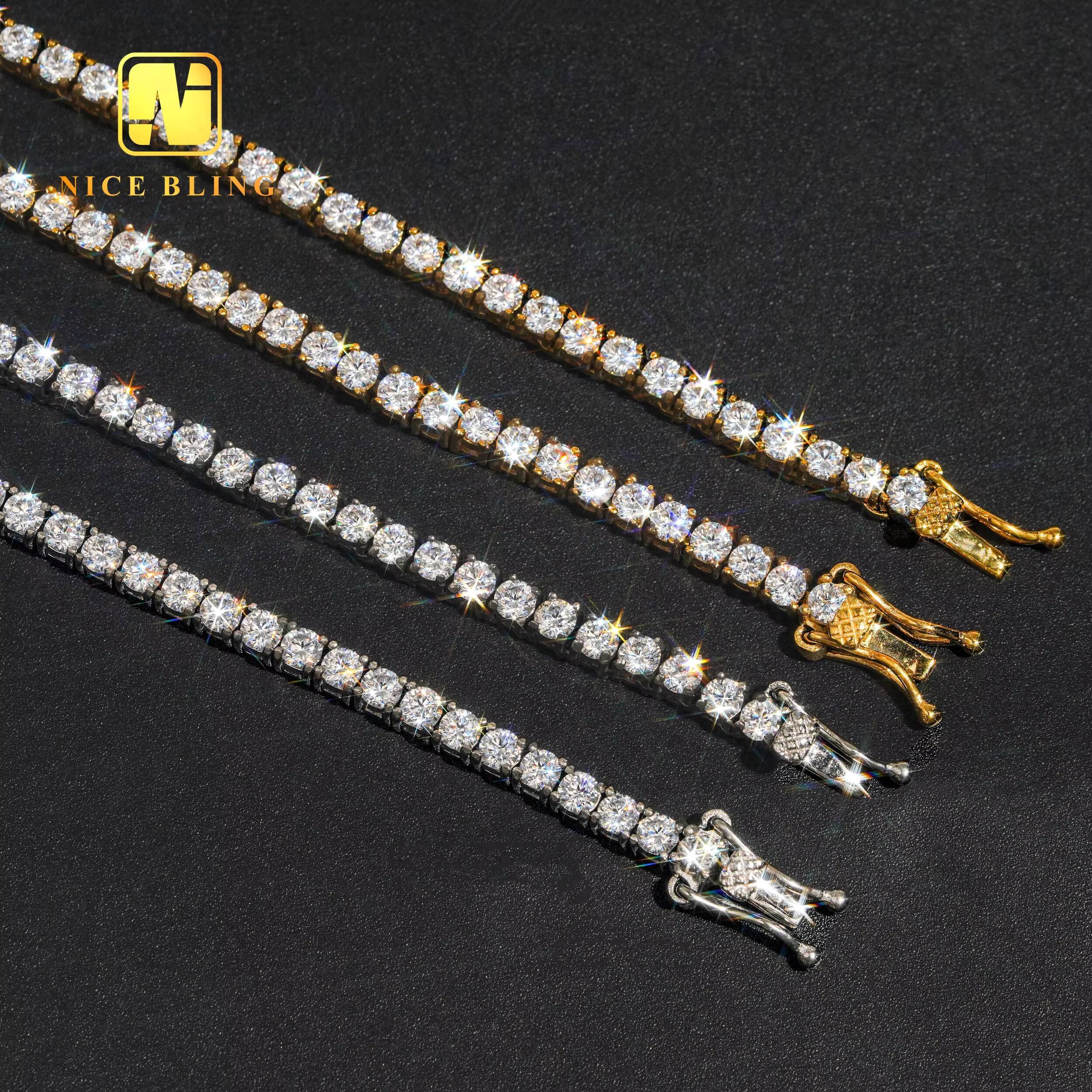 Wholesale Price Fashion Hip Hop Jewelry 316l Stainless Steel Tennis Chains 3mm 5a Cubic Zirconia Necklace Tennis Necklaces