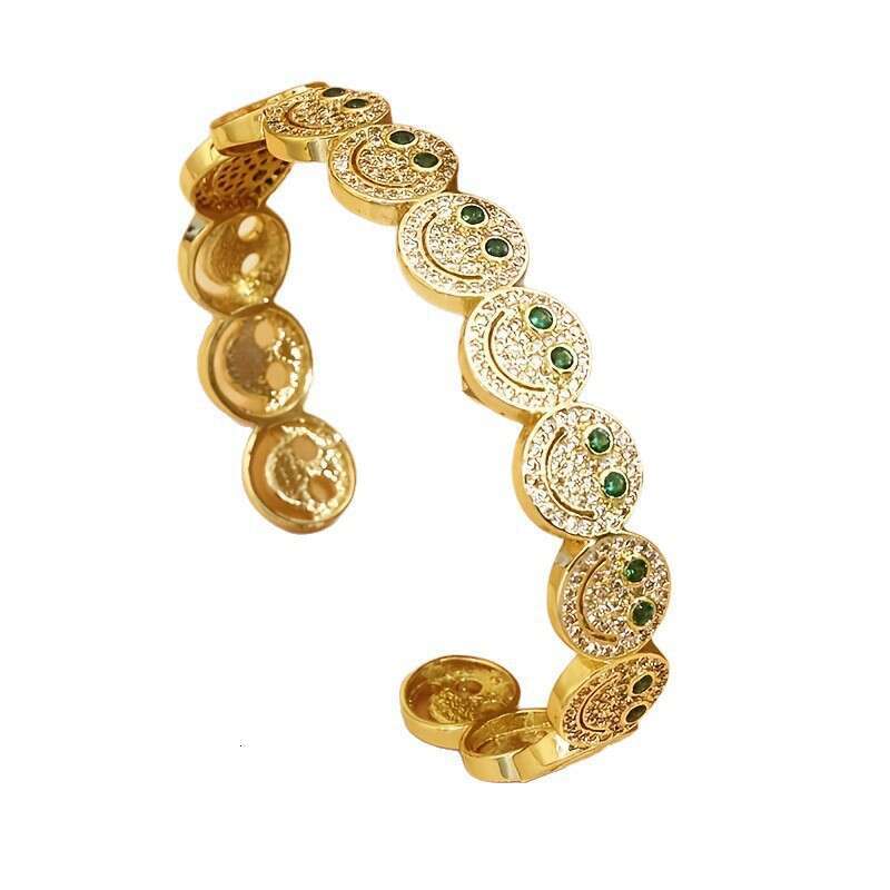Hot-selling Multi-color Smiley Face Copper Micro-inlaid Zircon Creative Design Bracelet