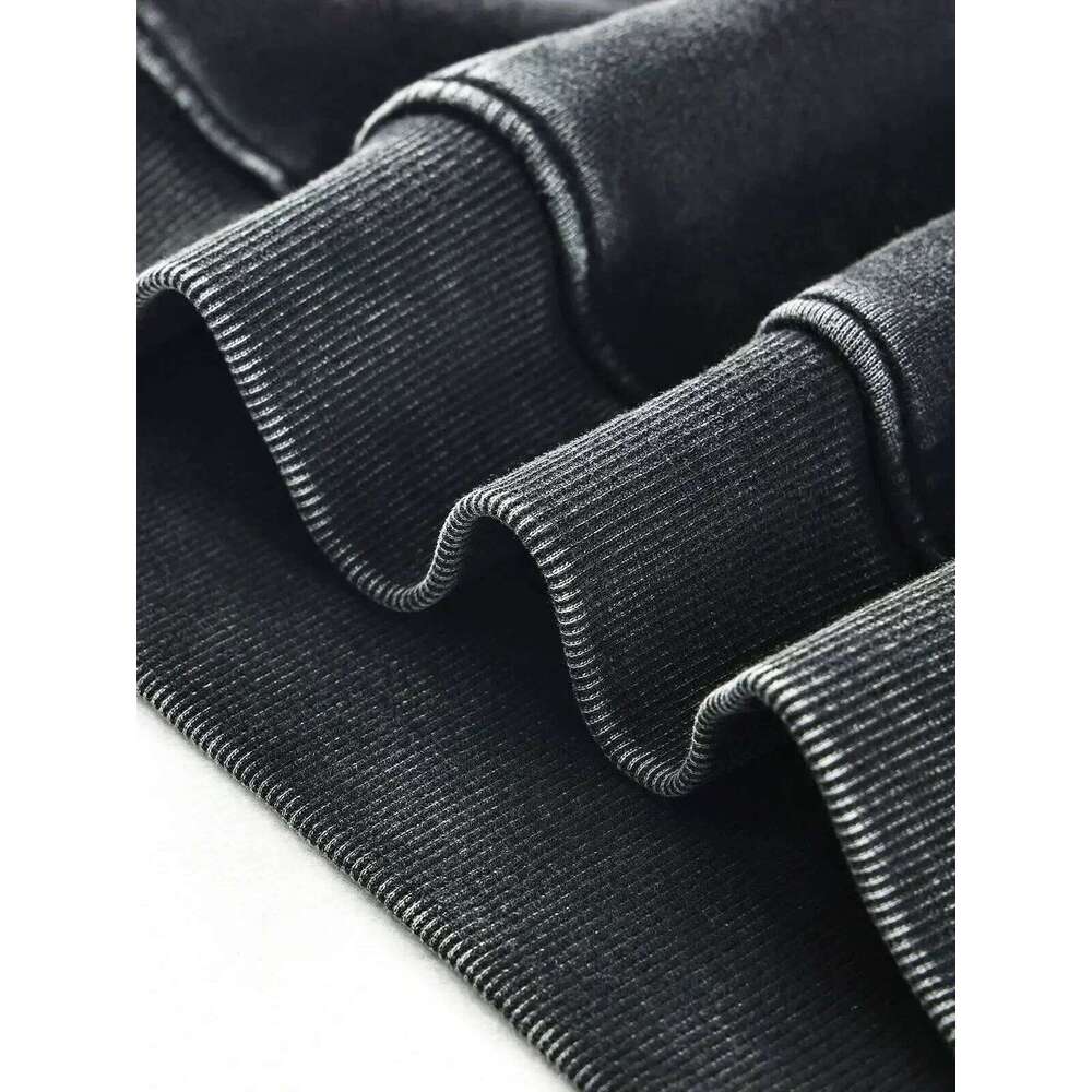 High-Quality Vintage-Washed Streetwear Sweater for Him/Her: Classic Black with Attacker Design