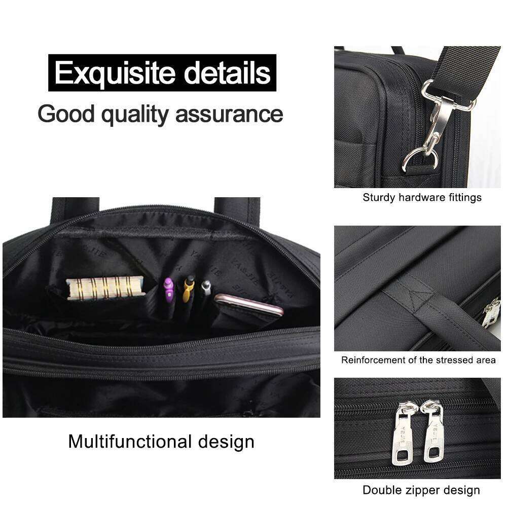 Briefcases For Men Canvas Tote Large Laptop Case 15.6 17 14 Inch Computer Bag Work Business Shoulder Office