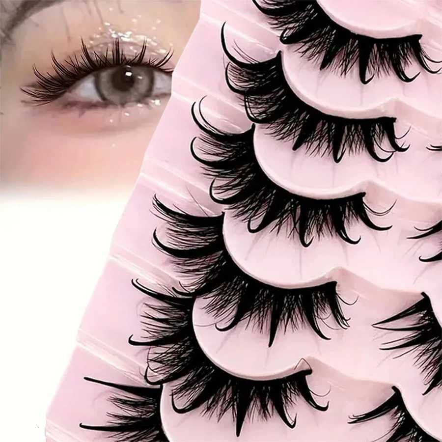 7 pairs of fashionable dense naturally curled and moisturizing false eyelashes wet eyelashes blooming like sunflowers. Z250730