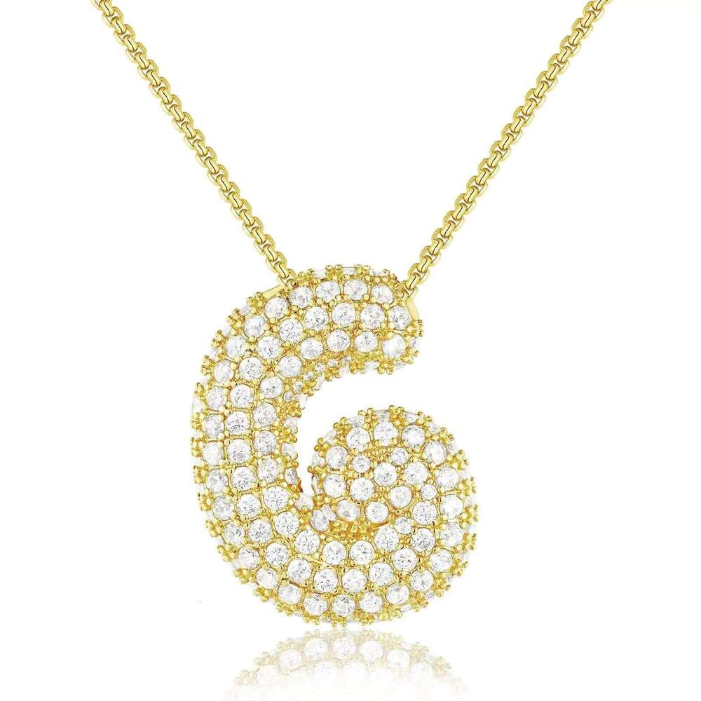Fashion Bubble Pendant A to Z Initial Necklace for Women Girls Exquisite Letter Jewelry Gift