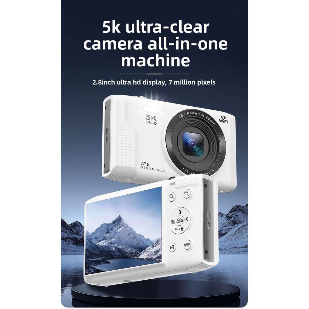 5K Digital Camera WIFI 18X Digital Zoom 72Mp Camcorder 2.8 Inches For Photography Vlogging Youtube Vintage Video Recorder SLR DSLR