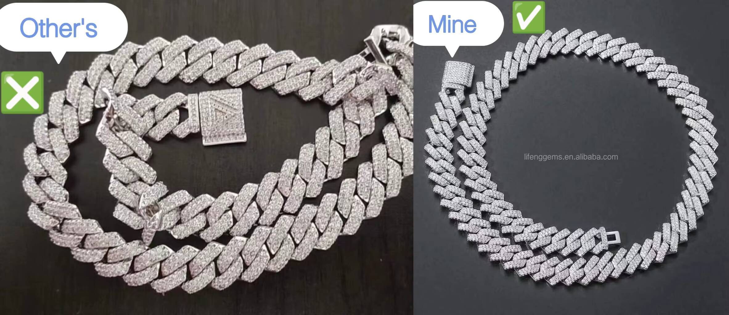 Hip Hop Jewelry Custom Lock 18mm VVS Diamond Iced Out Miami Moissanite 925 Sliver Cuban Link Chain Mens Cuban Necklace