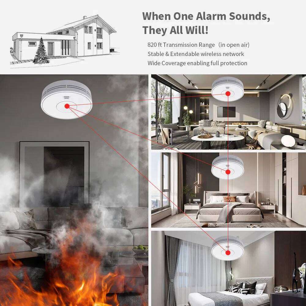 Standalone Smoke Alarm customization V-Come Interlinked Alarm with Sealed 10-Year Battery, Wireless Interconnected Detector, CE En VS01