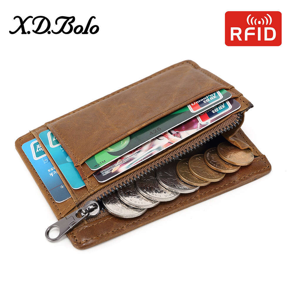 Hot Sale Short RFID Card Holder Cowhide Men's Genuine Leather Wallet designer wallet B5 B5