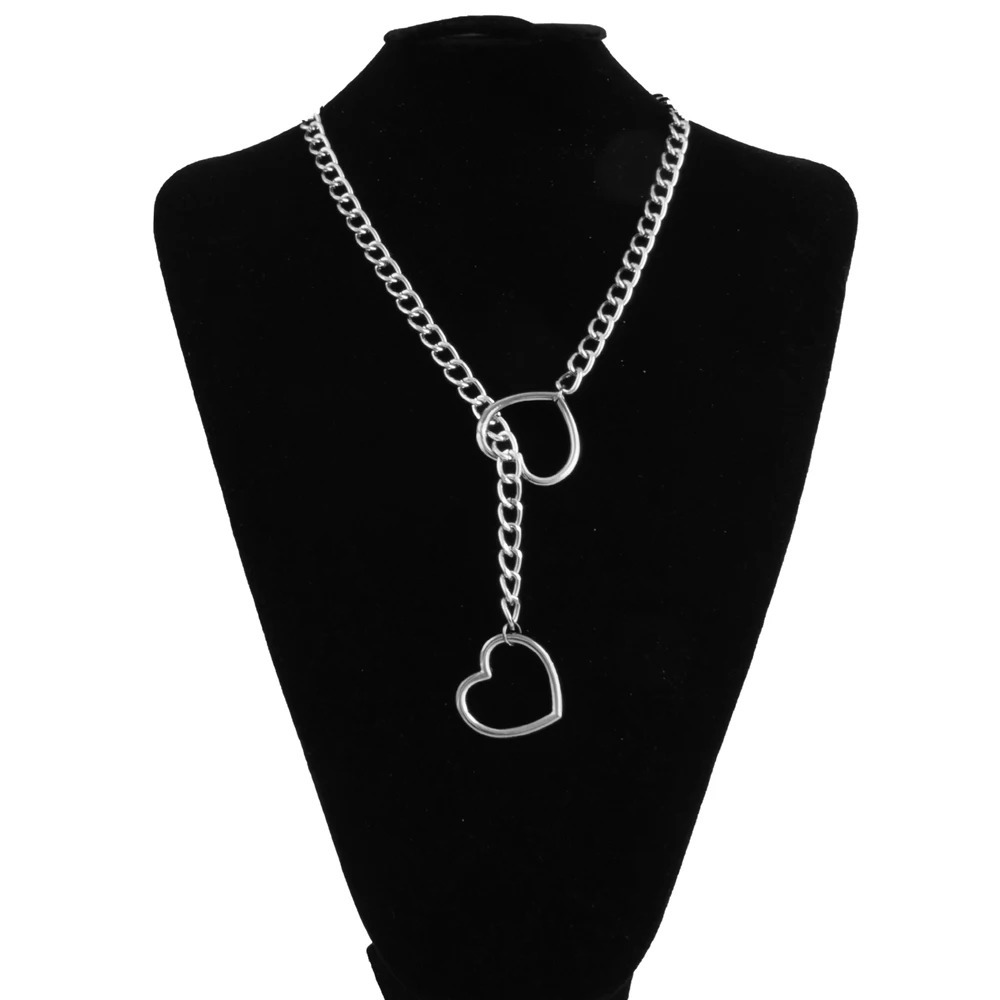 Heart Slip Chain Necklace For Women Punk Rock Love Choker Gifts Adjustable Goth Jewelry 250716
