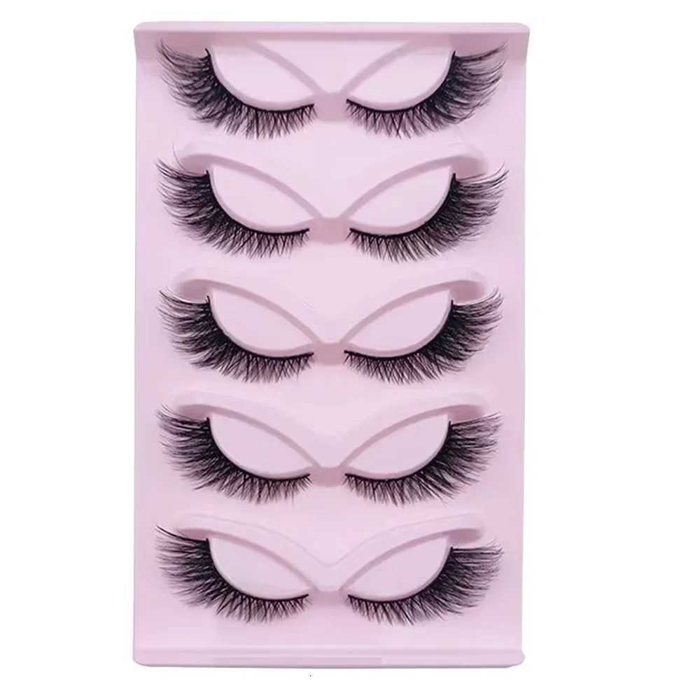 5 Pairs Cat Eye Lashes Wispy Fake Lashes Fluffy Cat Eye Lashes Extensions False Eyelashes Z250730