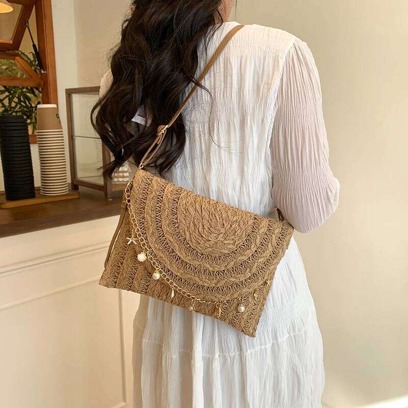 Straw Woven Clutch For Women Raffia Crochet Beach Rattan Casual Female Party Wedding Evening Bag New Summer Purse Handbag