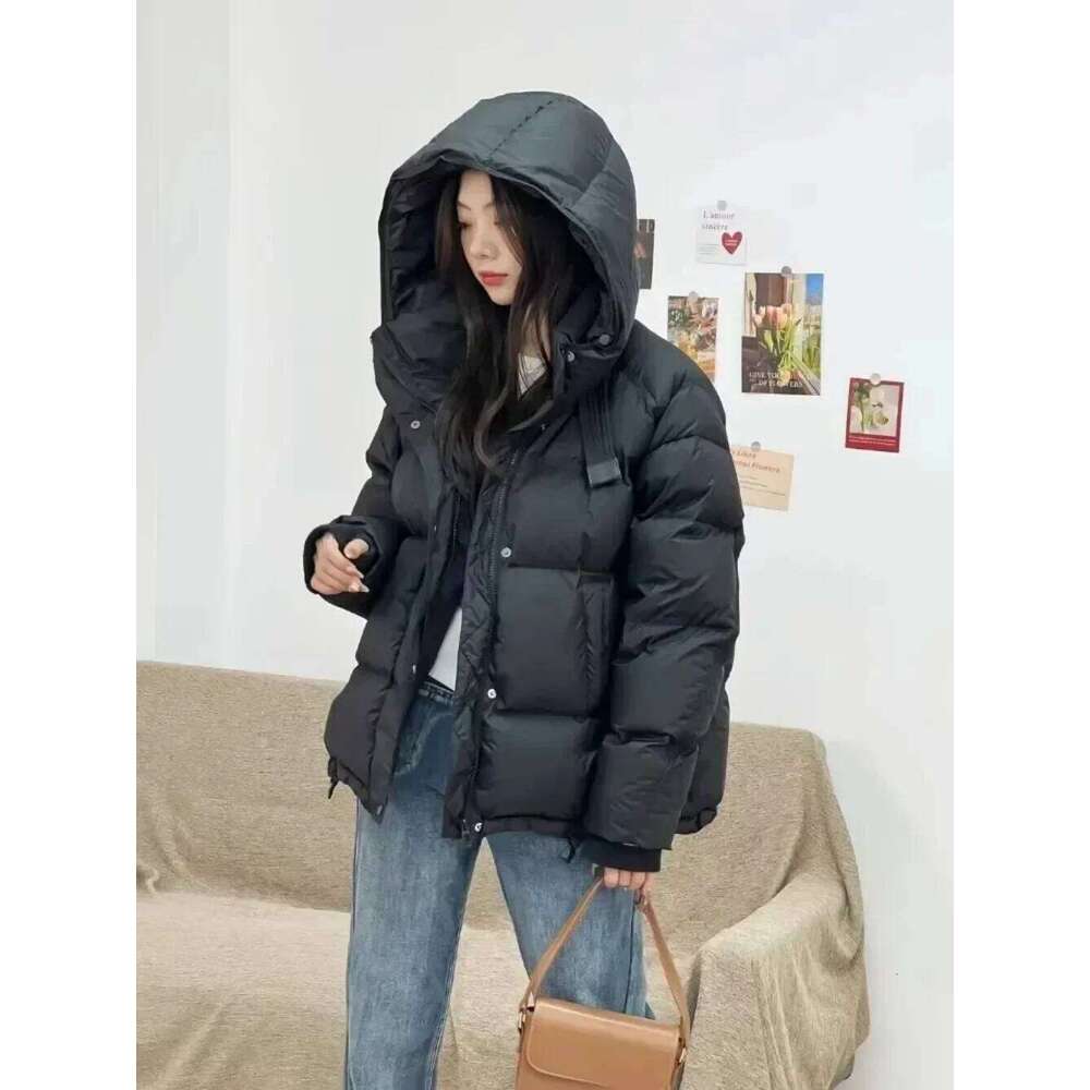 Designer Clothing 2025 2024 New Winter Women's Hooded Puffer 90% White Duck Down Thickened Short Jacket Female Casual Versatile Outwear