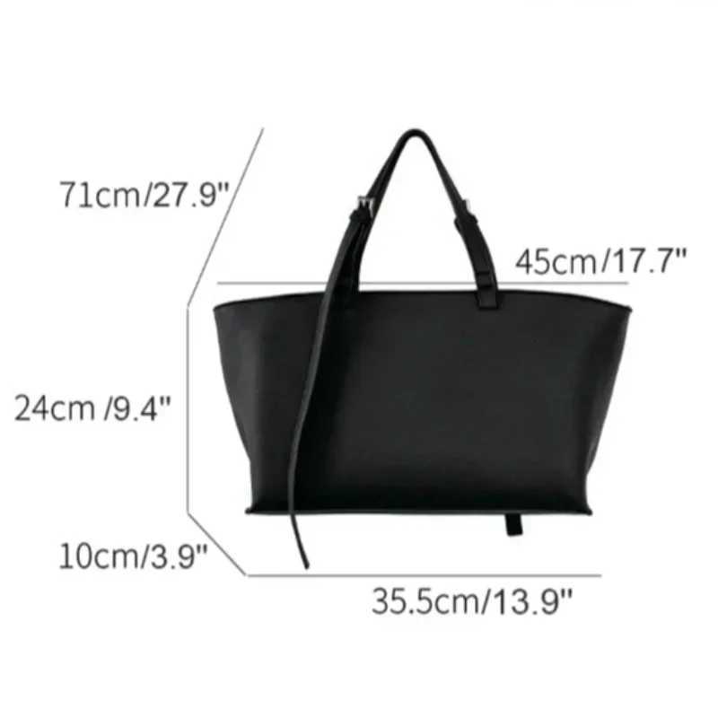2025 New PU Leather Big Tote Bags Wen Fi Korean Simple Large Capacity Shoulder Bags Vintage Casual Solid Trend Handbags Y250730