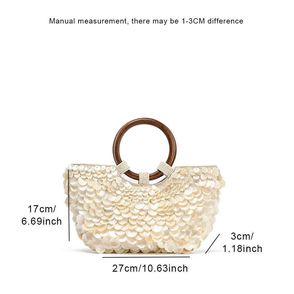 New high-end pure handmade natural shell fairy handbag women's niche subsourcing personalized trendy bag double-sided