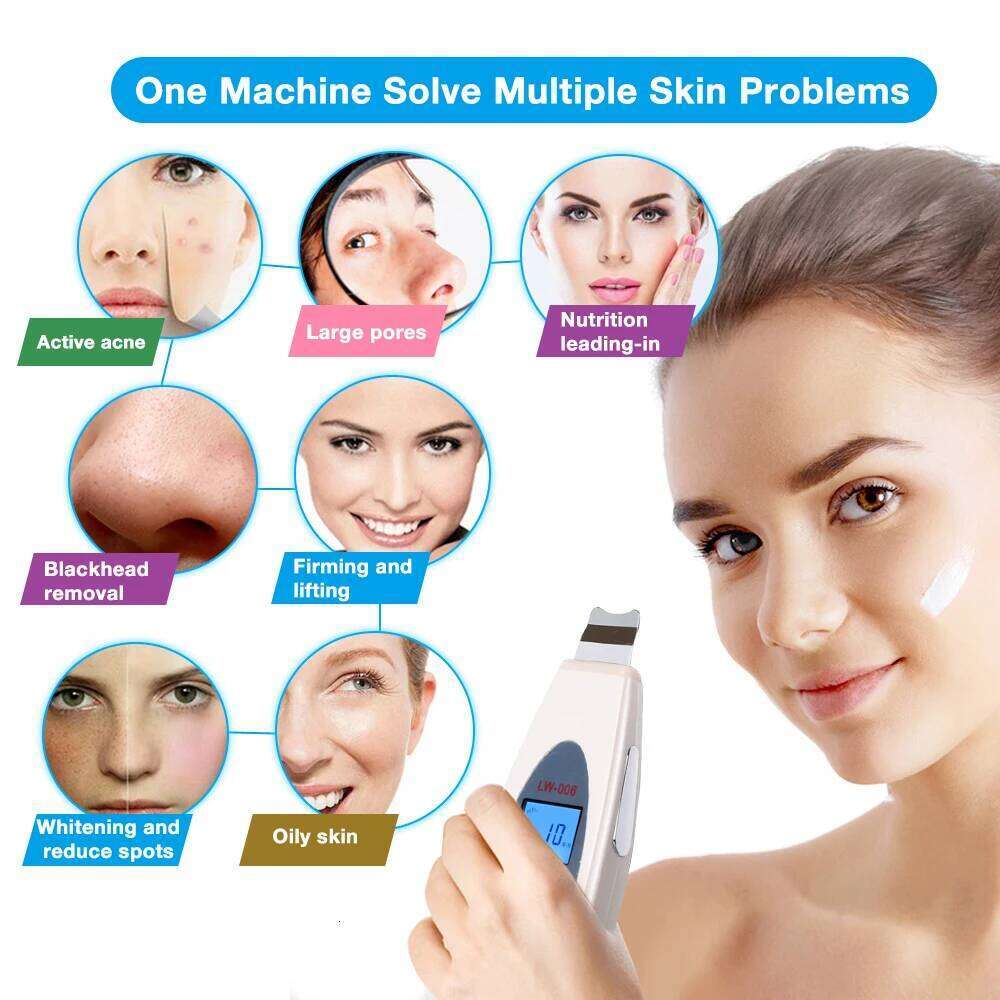 Ultrasonic Deep Facial Scrubber Cleaning hine Skin Peeling Blackhead Removal For Pore Cleaner Face