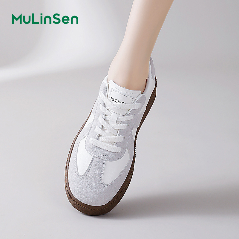 Mulinsen flat-soled Korean-style cool German training shoes for women 2025 spring and autumn new thick-soled height-enhancing versatile casual sneaker
