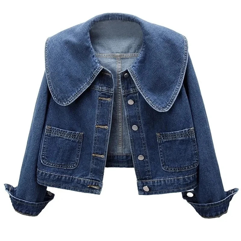 Autumn Women Denim Jacket Long Sleeve Casual Short Coat Famale Jeans Jackets Outerwear Casaco Jaqueta Feminina 250730