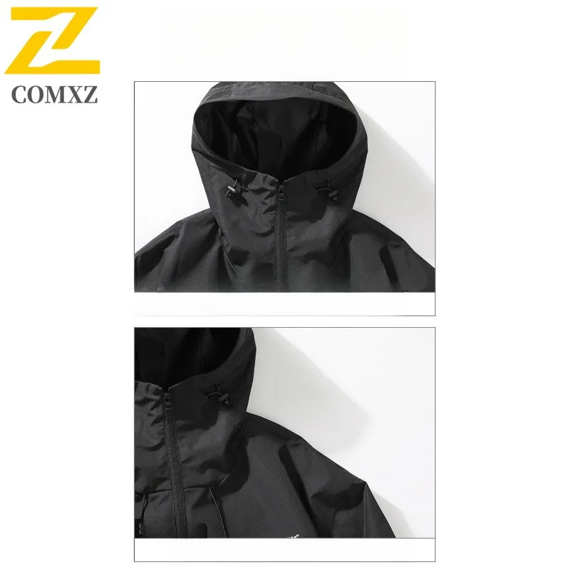 Mens Jacket Autumn Baggy Hooded Waterproof Windproof Rush Coats Outdoor Camping Trekking Travel Breathable Windbreaker 250730