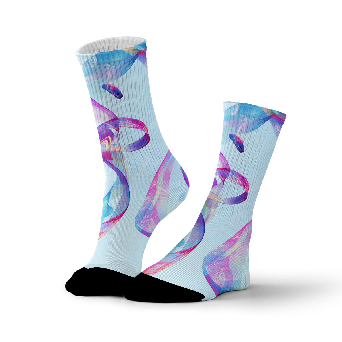Colorful Abstract Swirl Unisex Tube Designer Socks C102