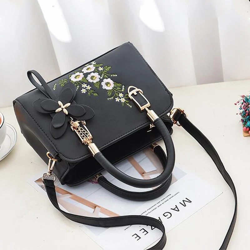 Fashion Women Embroidery Solid Color Shopper Large Capacity Handbag Ladies n Shoulder Crossbody Bag 250725