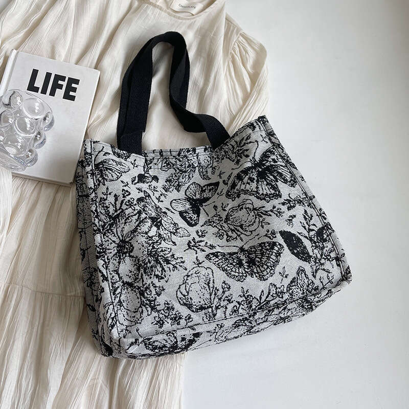 Large Capacity Shoulder 2024 New Canvas Ins Versatile Shopping Commuter Tote Bag for Women