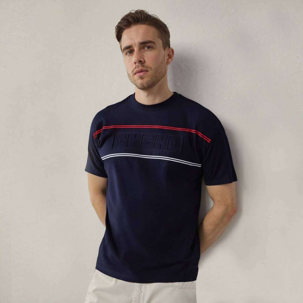 Summer Shirt O Neck Short Sleeved Tops Stripe 3D Pattern Casual Tees 2025 New Fashion Men T Shirts